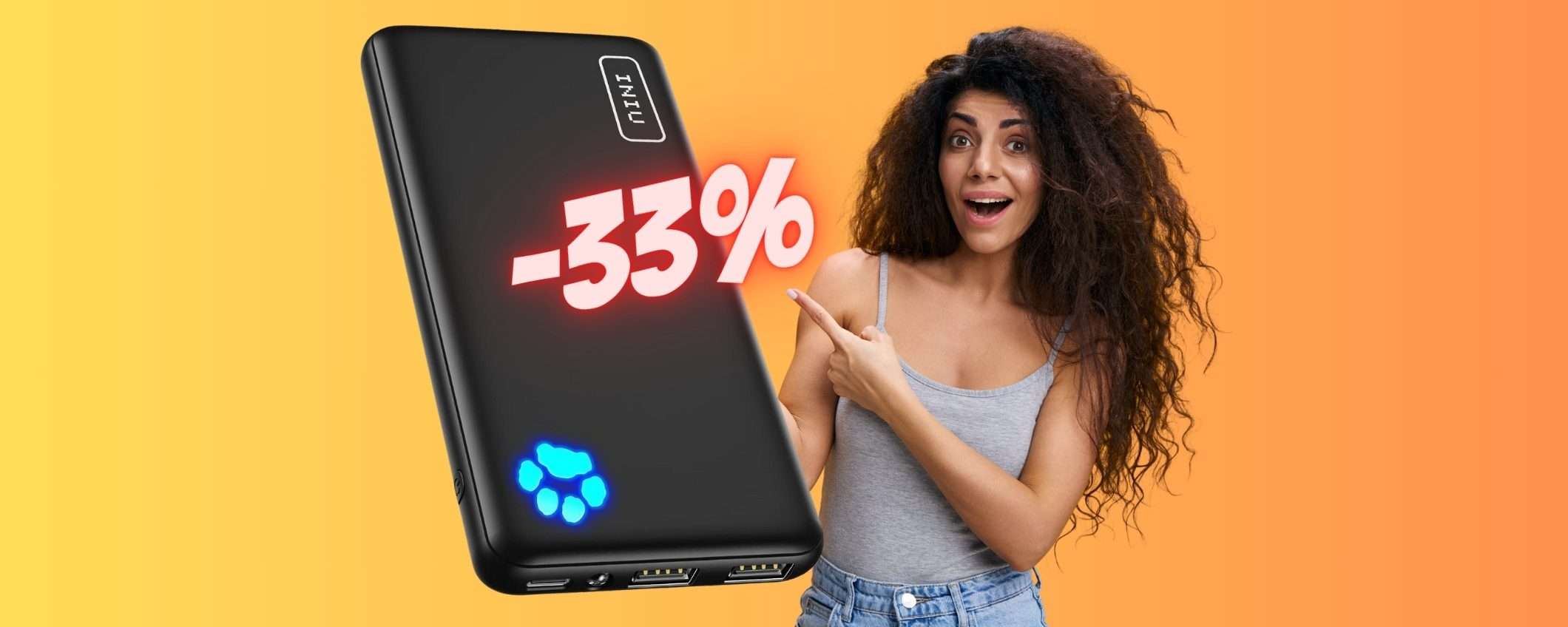 Power bank super POTENTE, leggero e sottile in SCONTO del 33% Power bank super POTENTE, leggero e sottile in SCONTO del 33%