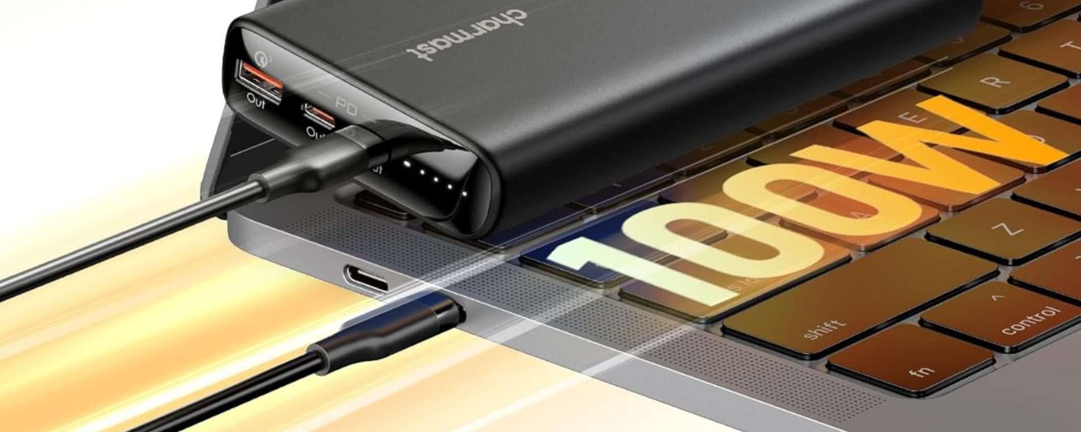 Una BESTIA di powerbank da 100W a 40€: ricarica PC, smartphone e tablet Una BESTIA di powerbank da 100W a 40€: ricarica PC, smartphone e tablet