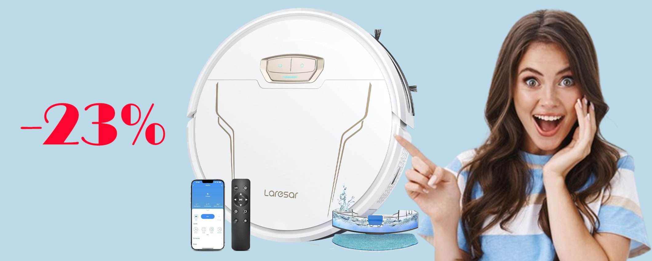 Robot aspirapolvere 3 in 1 ultrasottile: risparmia il 23% su Amazon Robot aspirapolvere 3 in 1 ultrasottile: risparmia il 23% su Amazon