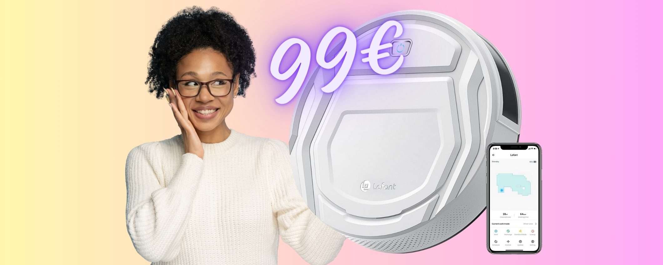 Robot aspirapolvere LEFANT M210 a PREZZO SHOCK, solo 99€ Robot aspirapolvere LEFANT M210 a PREZZO SHOCK, solo 99€