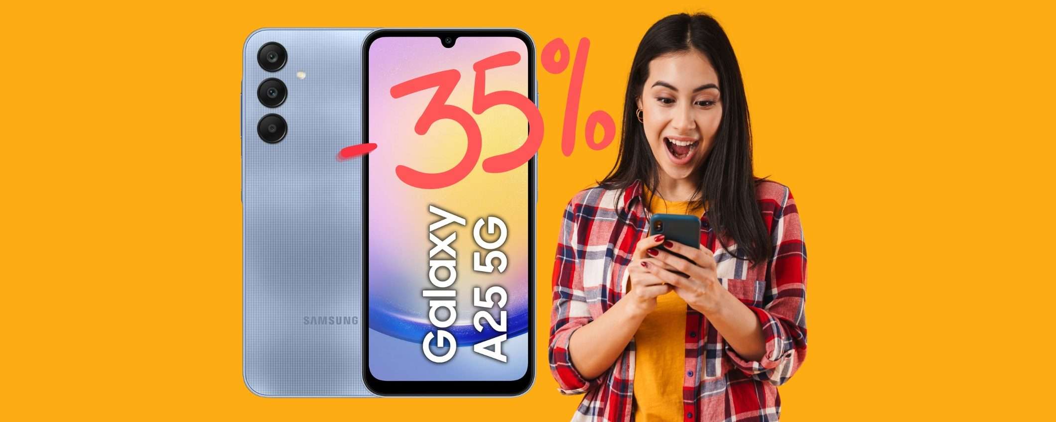 Samsung Galaxy A25 5G (8/256GB) con il 35% di SCONTO è un BEST BUY