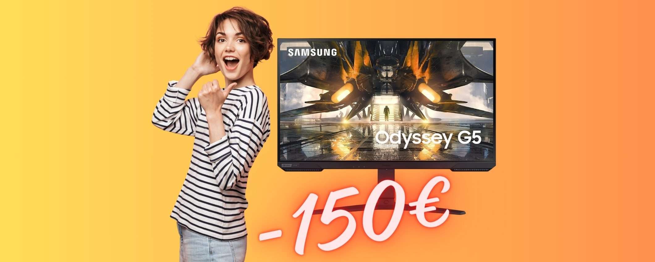 Samsung Odyssey G5: monitor da gaming in SCONTO di 150€ su Amazon