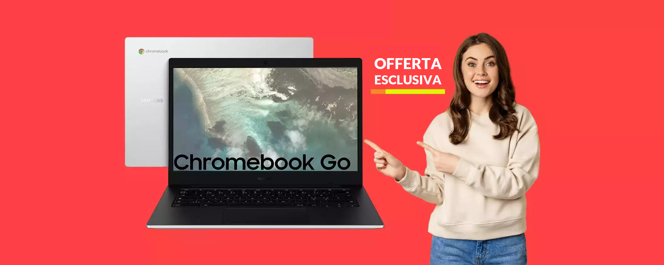 Samsung Galaxy Chromebook Go: oggi al MINIMO storico (236€)