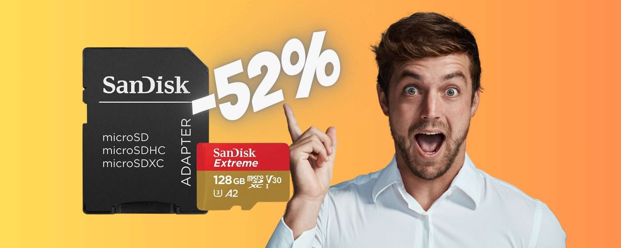 SanDisk Extreme: la microSD da 128GB ora è tua a soli 22€ (-52%) SanDisk Extreme: la microSD da 128GB ora è tua a soli 22€ (-52%)