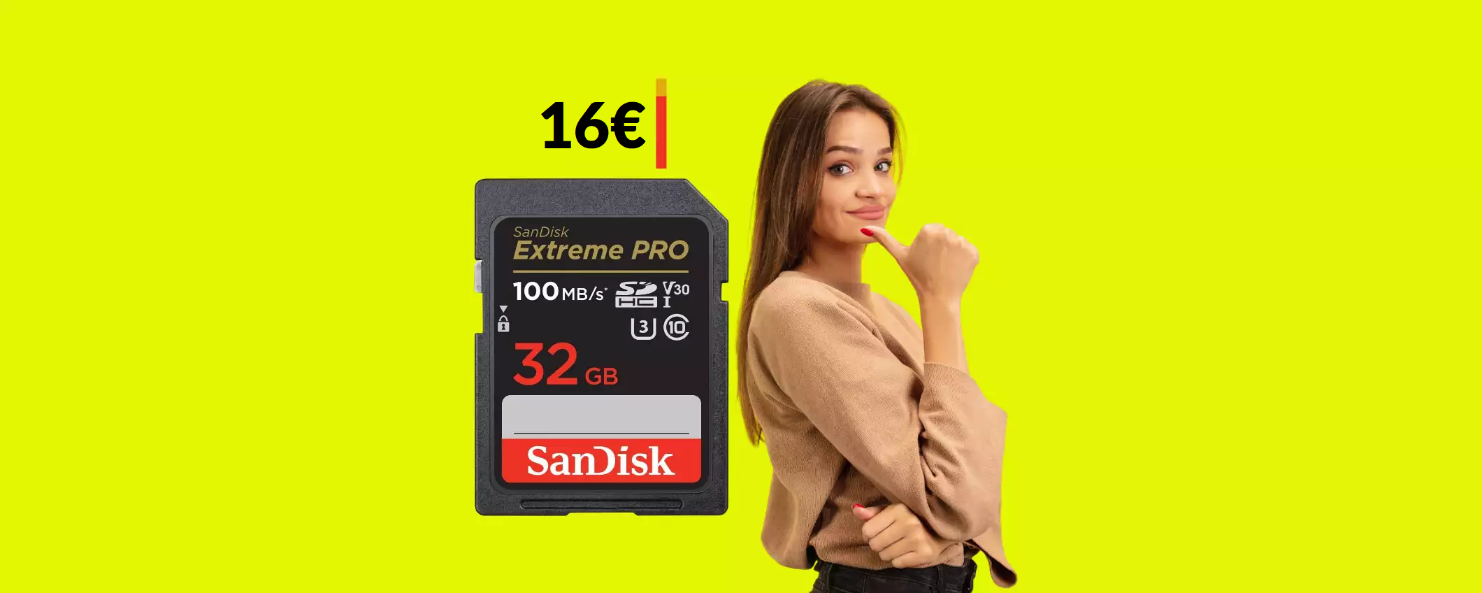 Scheda SD 32GB: con appena 16€ porti a casa un vero FULMINE
