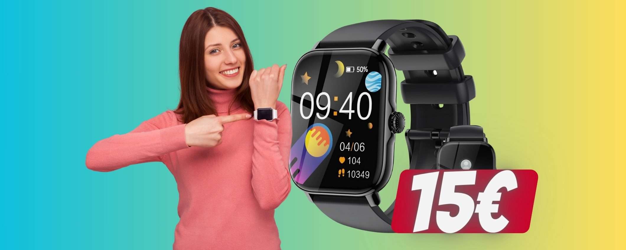 Solo 15€ per questo smartwatch con cui puoi rispondere alle chiamate