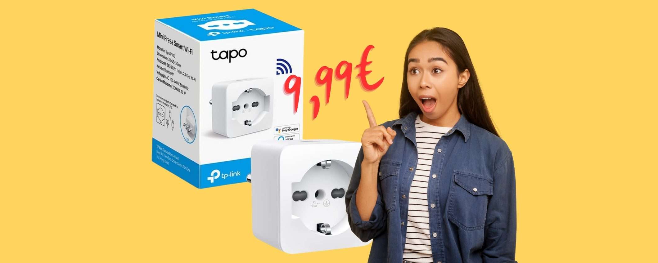 Solo 9,99€ su Amazon per la presa smart TP-Link Tapo P105