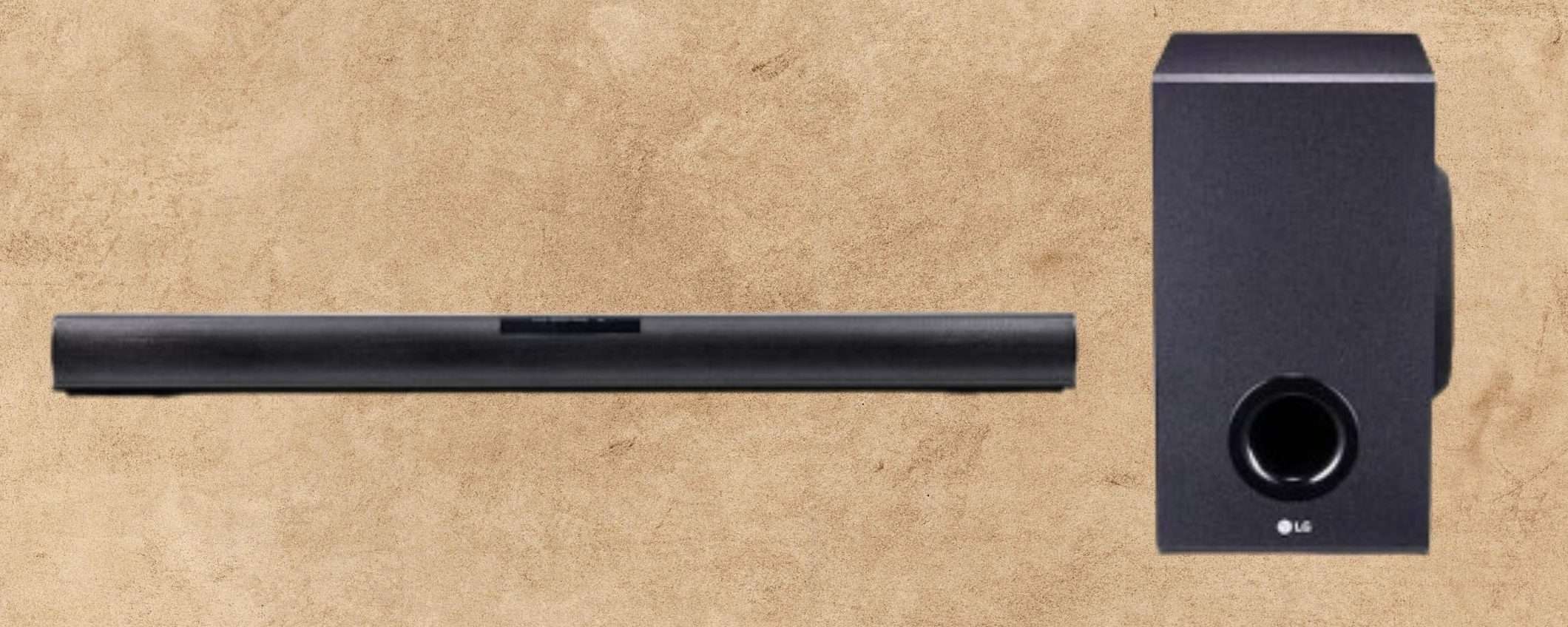 Da LG, una BOMBA di soundbar 160W con subwoofer esterno a prezzo SHOCK (86€) Da LG, una BOMBA di soundbar 160W con subwoofer esterno a prezzo SHOCK (86€)