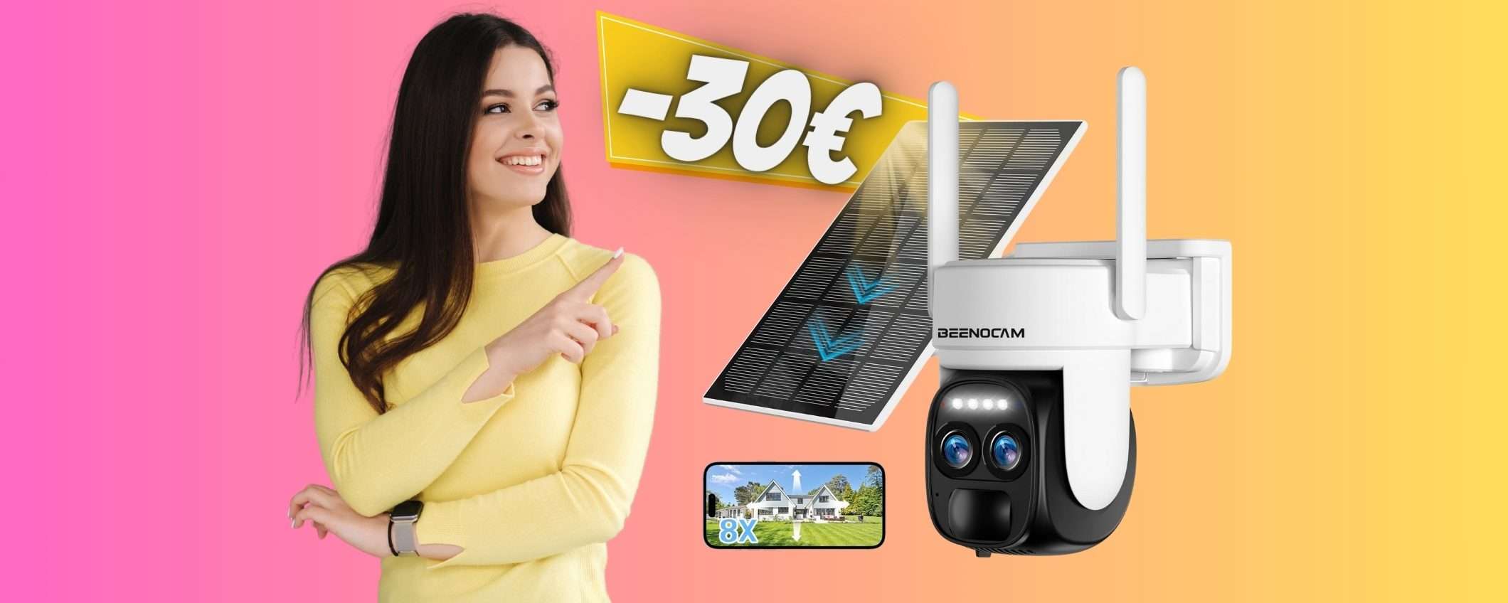 Telecamera WiFi con pannello solare: tutto sotto controllo (65€) Telecamera WiFi con pannello solare: tutto sotto controllo (65€)