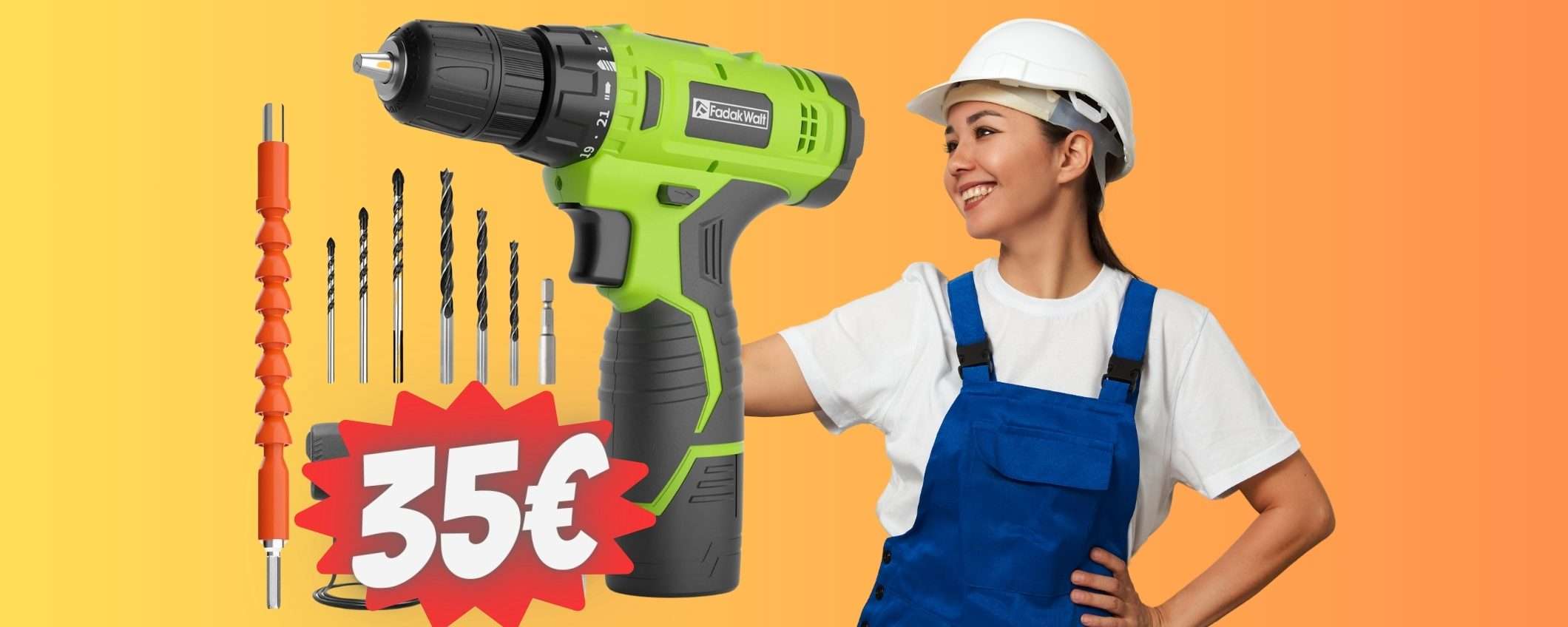Trapano avvitatore a batteria tuo con appena 35€: FOLLIA Amazon Trapano avvitatore a batteria tuo con appena 35€: FOLLIA Amazon