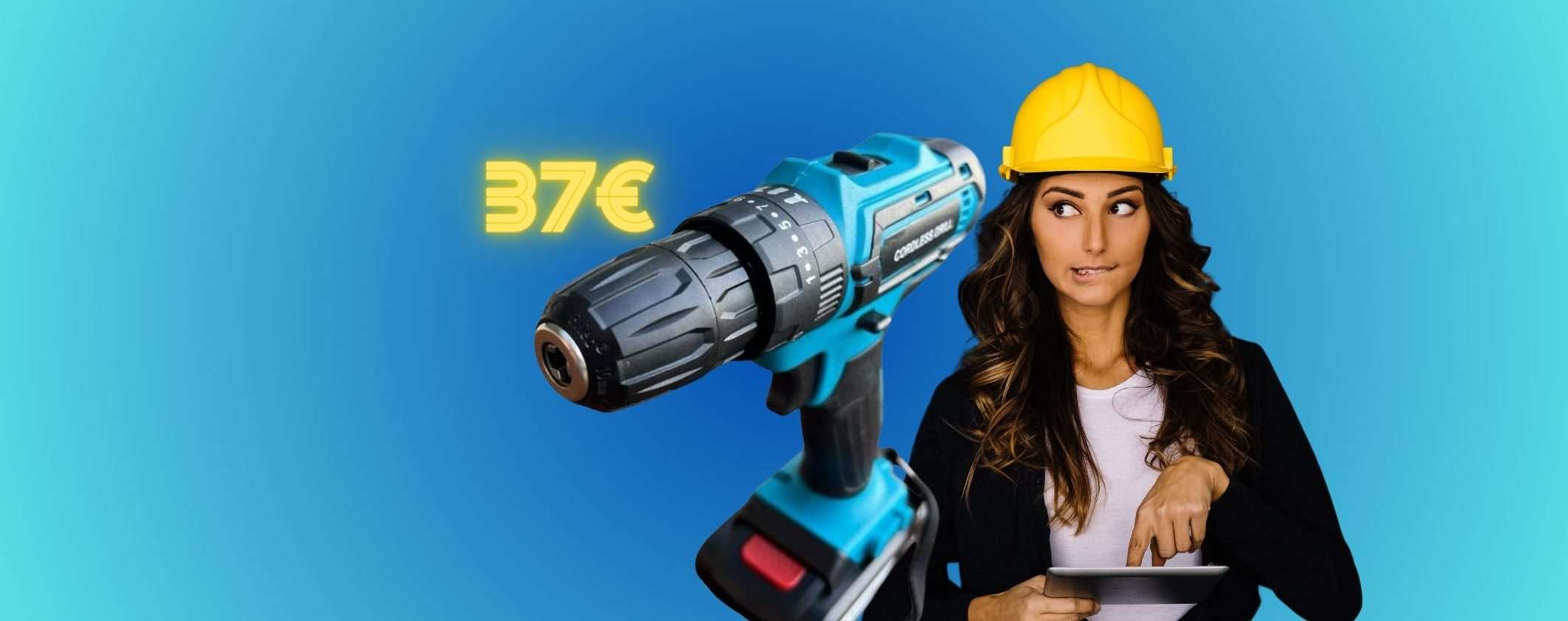 Trapano Avvitatore con doppia batteria e accessori a 37€ su eBay Trapano Avvitatore con doppia batteria e accessori a 37€ su eBay