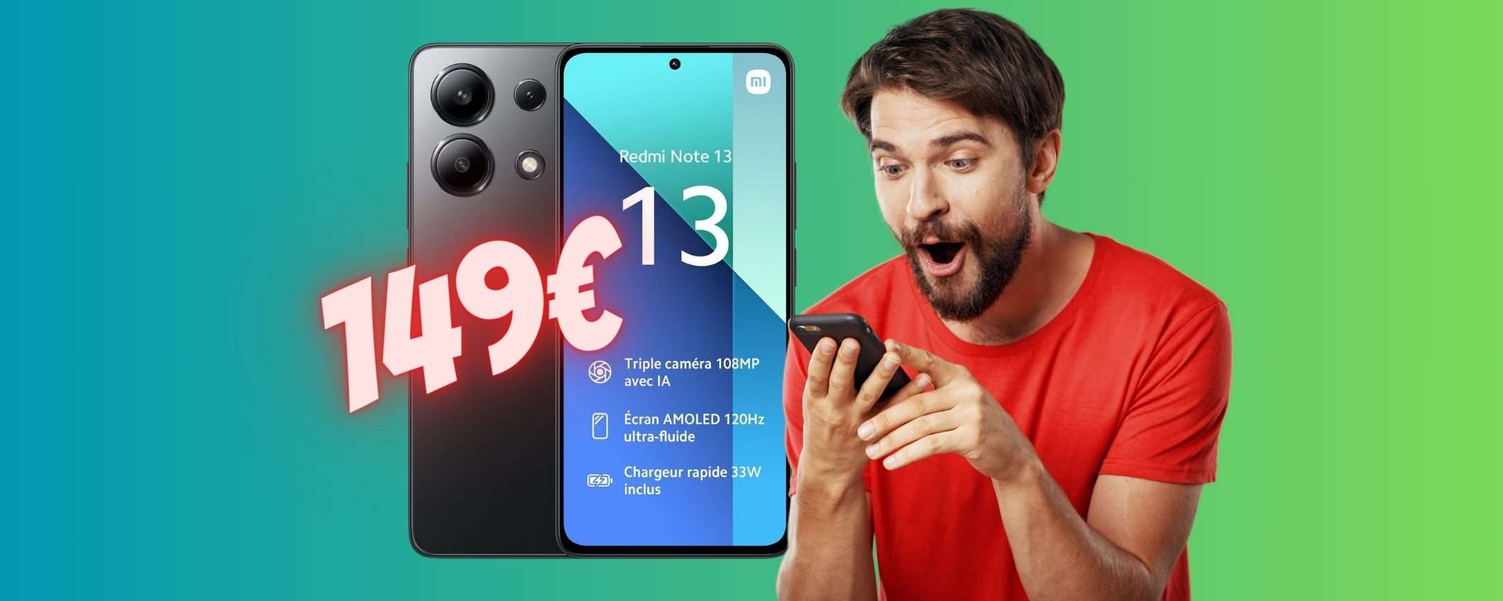 Xiaomi Redmi Note 13 da 128 GB e Dual Sim in PROMO eBay a 149€