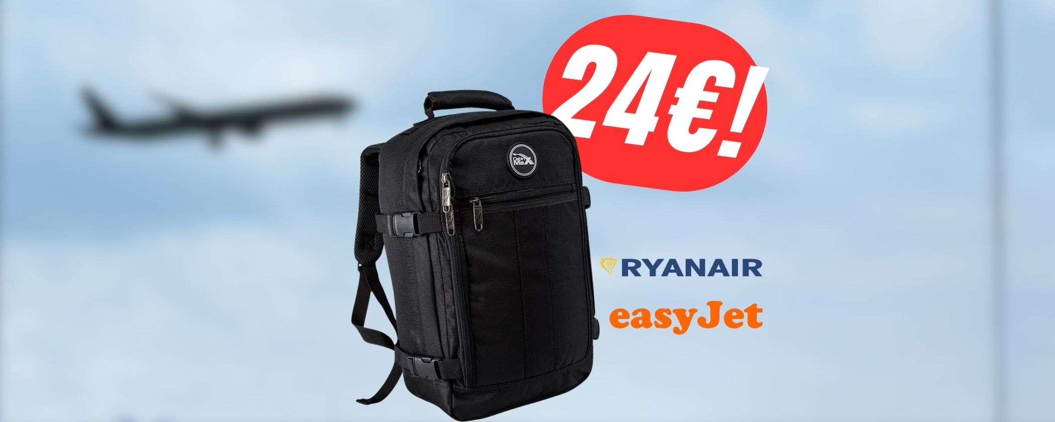 Solo 24€ per lo ZAINO perfetto per RYANAIR e EasyJet grazie a questo sconto! Solo 24€ per lo ZAINO perfetto per RYANAIR e EasyJet grazie a questo sconto!