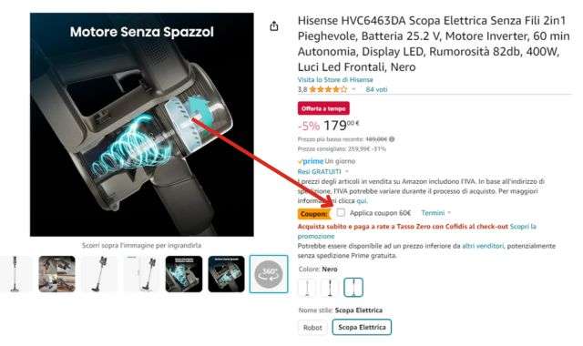 Coupon scopa elettrica Hisense
