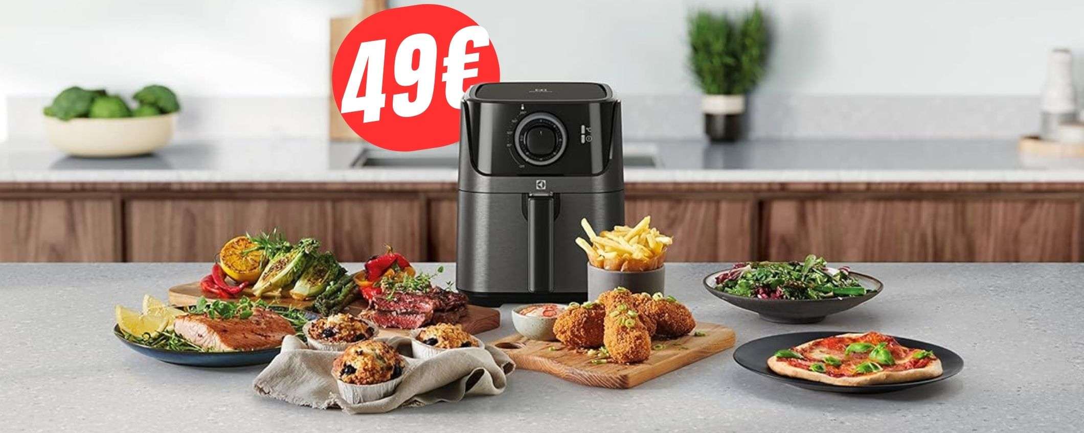 Solo 49€ per la FRIGGITRICE ad ARIA Electrolux grazie allo sconto del -58%! Solo 49€ per la FRIGGITRICE ad ARIA Electrolux grazie allo sconto del -58%!