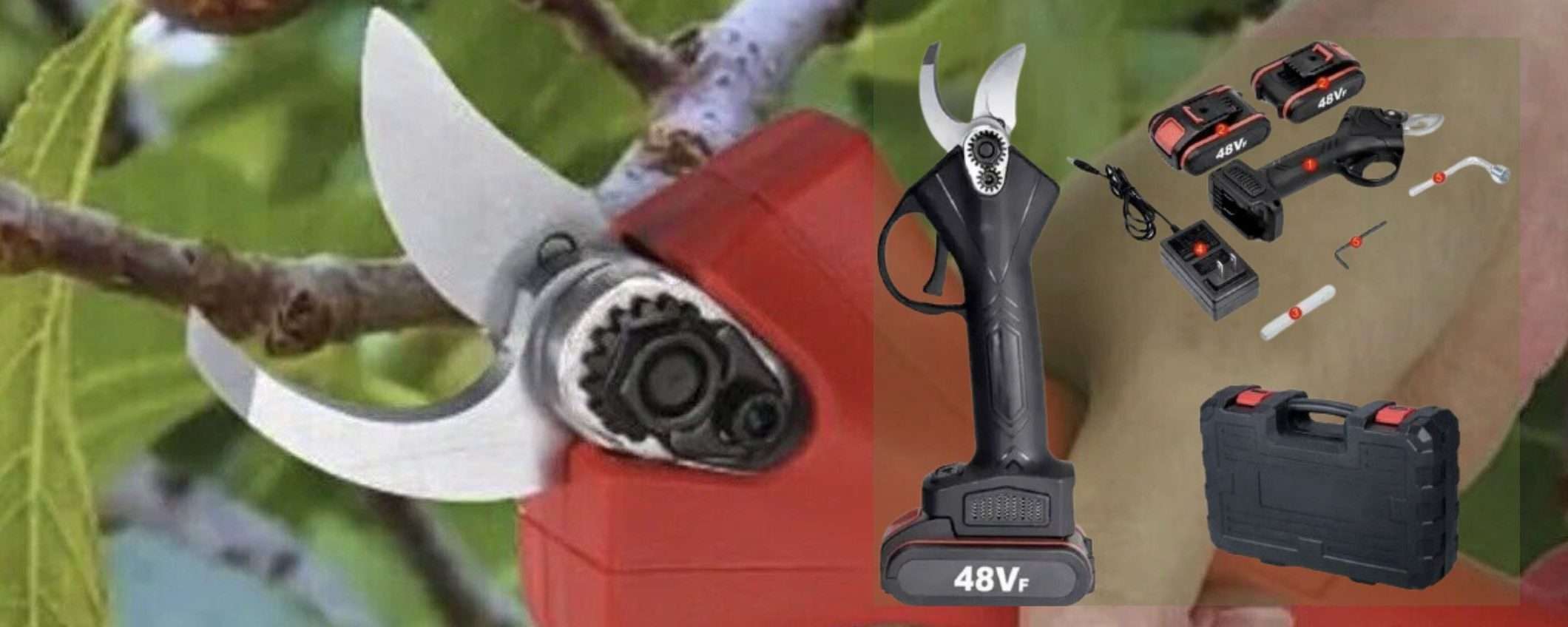 Forbici da potatura a 34,90€ con 2 batterie e custodia: prezzo INCREDIBILE