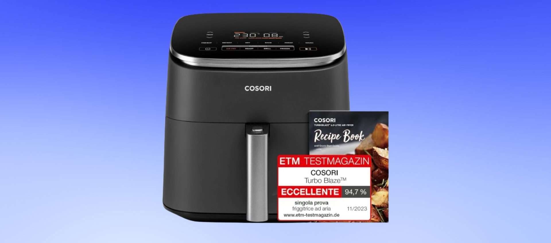 Friggitrice ad aria Cosori Turbo Blaze in SUPER offerta: tantissime funzionalità avanzate Friggitrice ad aria Cosori Turbo Blaze in SUPER offerta: tantissime funzionalità avanzate
