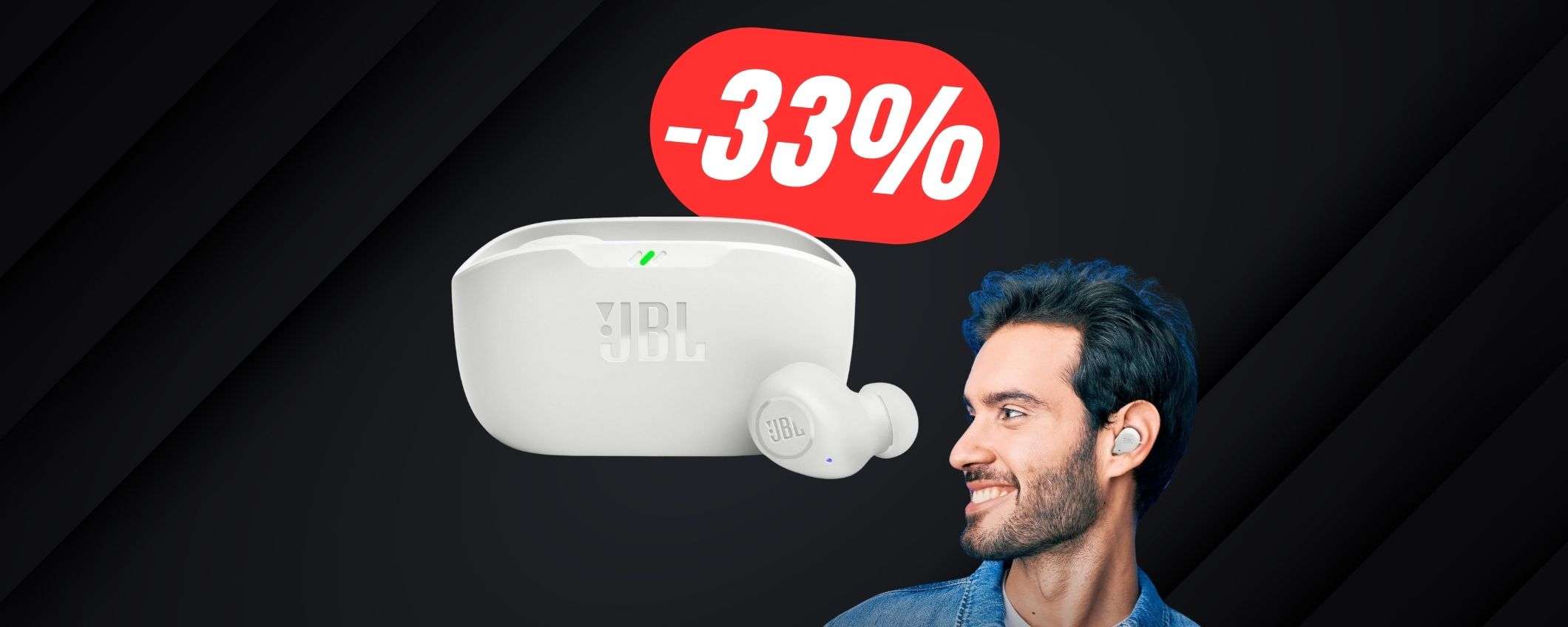 -33% di SCONTO per gli AURICOLARI JBL waterproof e antipolvere! -33% di SCONTO per gli AURICOLARI JBL waterproof e antipolvere!