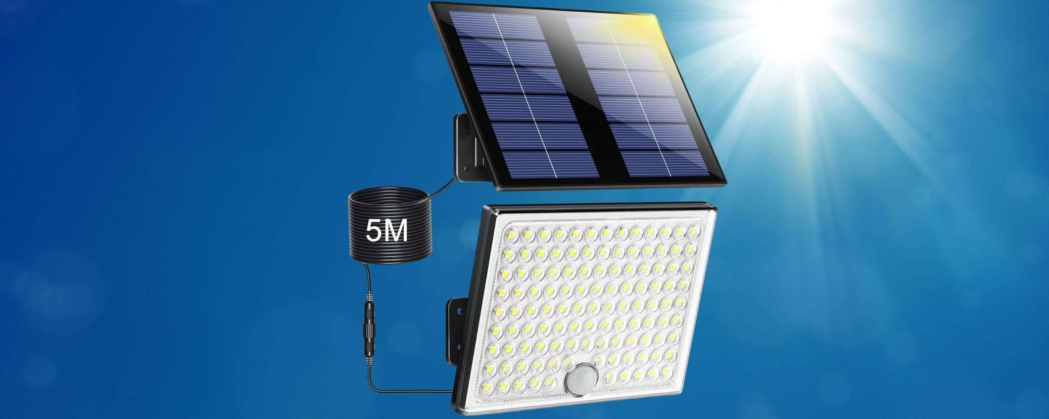 Lampada solare da esterno: LUMINOSISSIMA e a soli 15 euro su Amazon Lampada solare da esterno: LUMINOSISSIMA e a soli 15 euro su Amazon