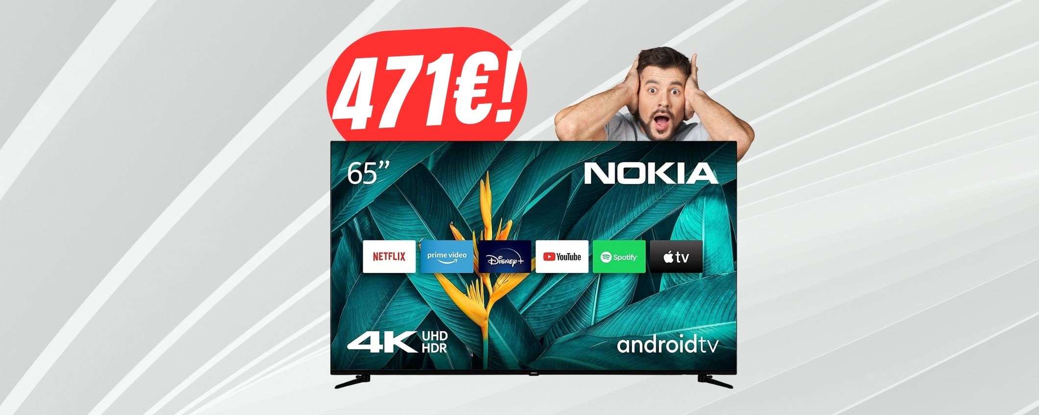 MINIMO STORICO per questo smart TV Nokia (4K da 65 MINIMO STORICO per questo smart TV Nokia (4K da 65