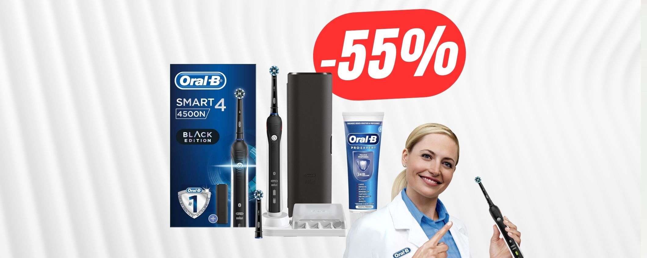 Denti subito più bianchi con lo spazzolino Oral-B in OFFERTA al -55%! Denti subito più bianchi con lo spazzolino Oral-B in OFFERTA al -55%!