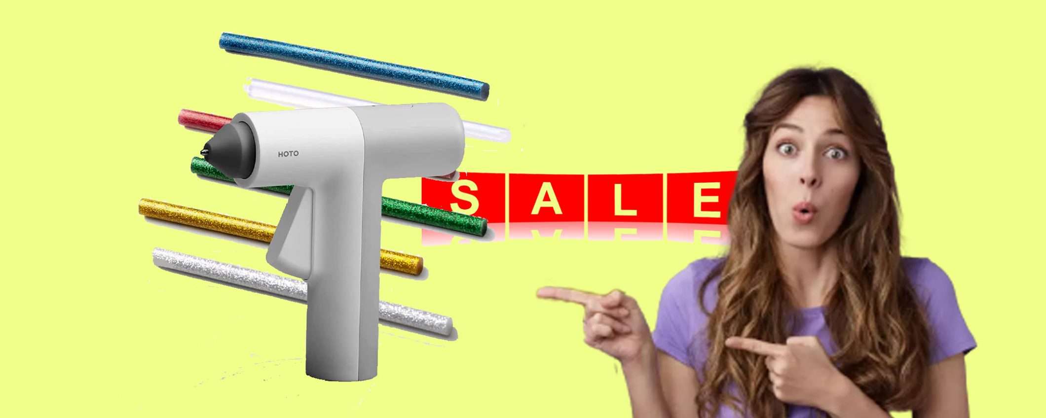 Pistola per colla a caldo HOTO: doppio sconto del 6%+coupon 15% Pistola per colla a caldo HOTO: doppio sconto del 6%+coupon 15%