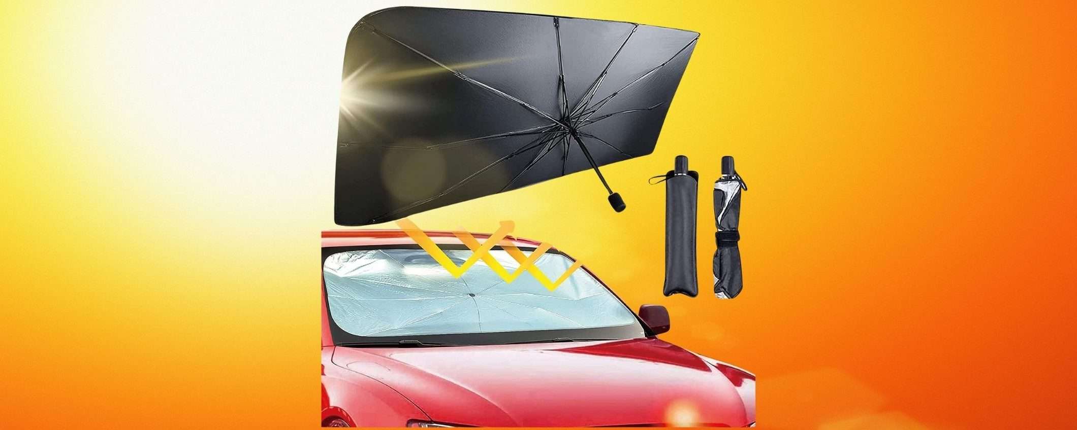 AUTO FRESCA anche sotto al SOLE con questo geniale PARASOLE OMBRELLO AUTO FRESCA anche sotto al SOLE con questo geniale PARASOLE OMBRELLO