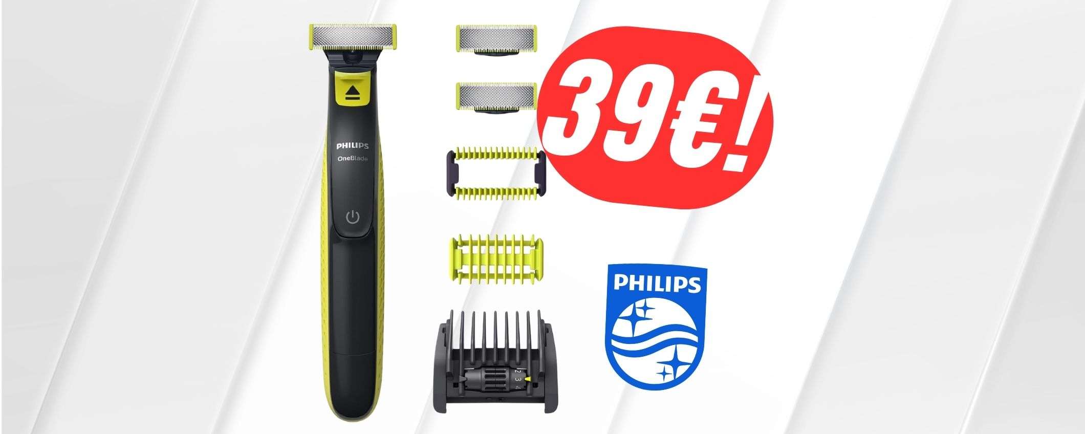 Philips OneBlade (con il rifinitore per il corpo) a 39€ è il rasoio elettrico perfetto! Philips OneBlade (con il rifinitore per il corpo) a 39€ è il rasoio elettrico perfetto!