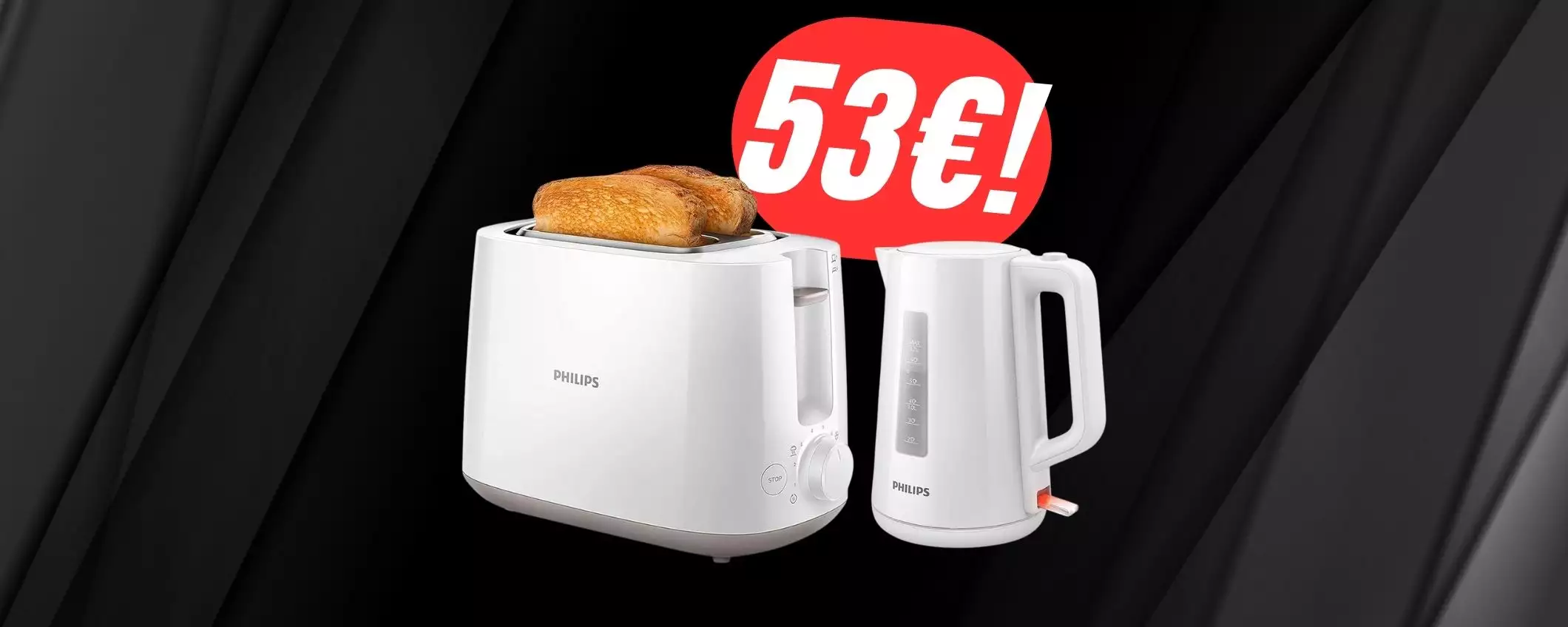 TOSTAPANE+BOLLITORE Philips a 53€: la combo da sogno per la tua cucina!