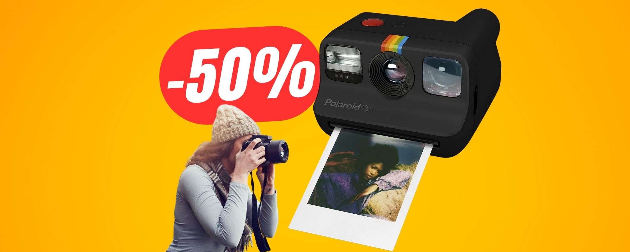 -50% di SCONTO per l'iconica POLAROID con pellicole incluse!