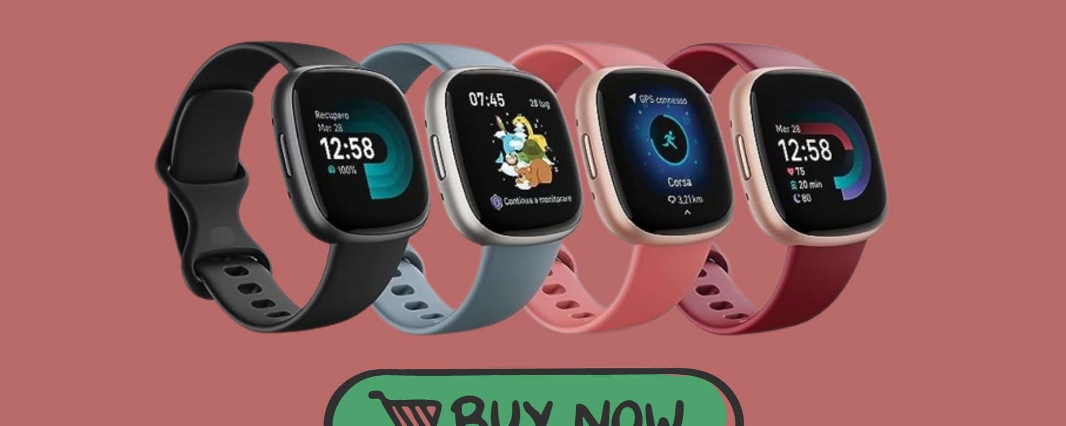 Fitbit Versa 4: un solo fantastico prezzo per 4 stupendi colori! Fitbit Versa 4: un solo fantastico prezzo per 4 stupendi colori!
