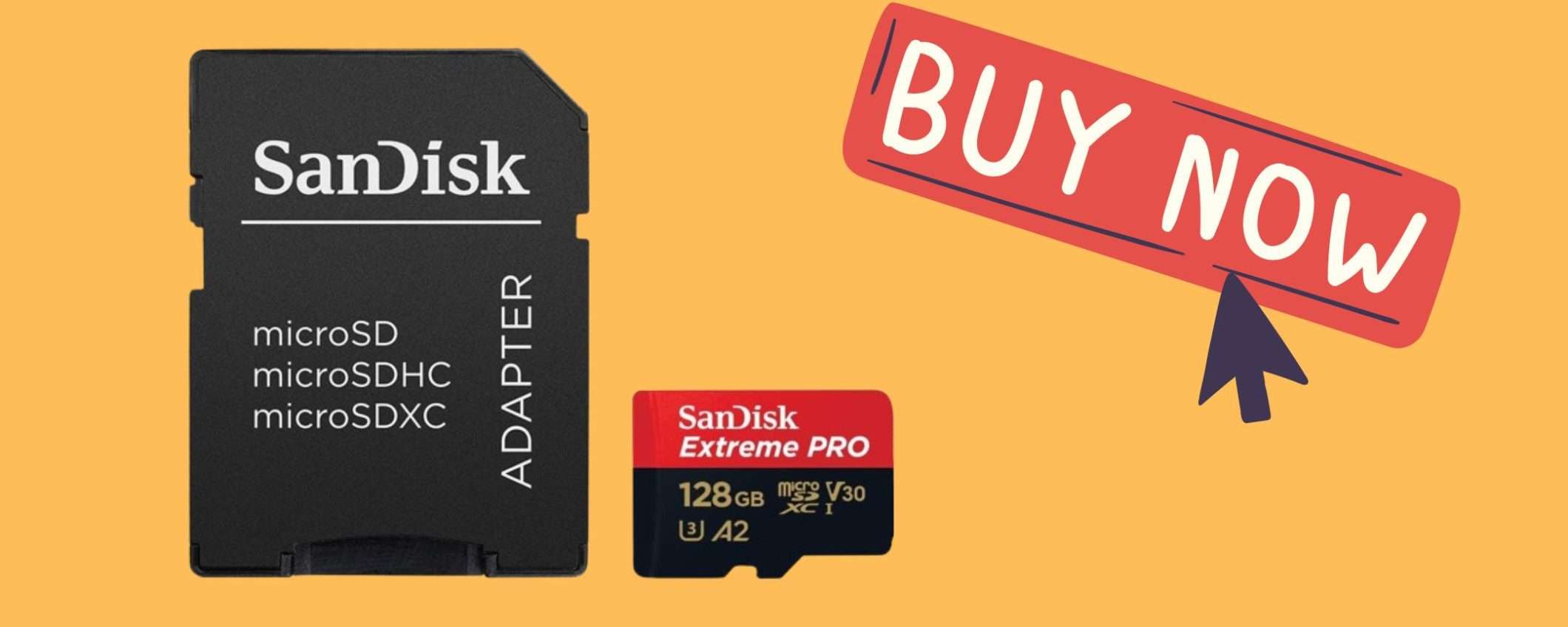 MicroSDXC SanDisk Extreme PRO da 128GB + adattatore SD e RescuePRO Deluxe a soli 25€ su Amazon MicroSDXC SanDisk Extreme PRO da 128GB + adattatore SD e RescuePRO Deluxe a soli 25€ su Amazon