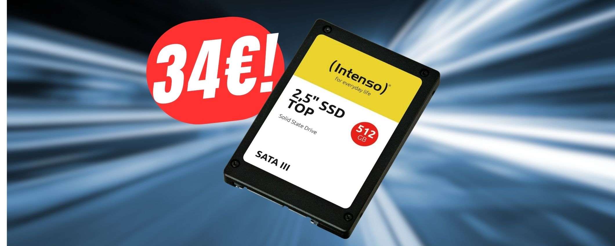 Questo SSD da 512GB a 34€ renderà il tuo PC velocissimo! Questo SSD da 512GB a 34€ renderà il tuo PC velocissimo!
