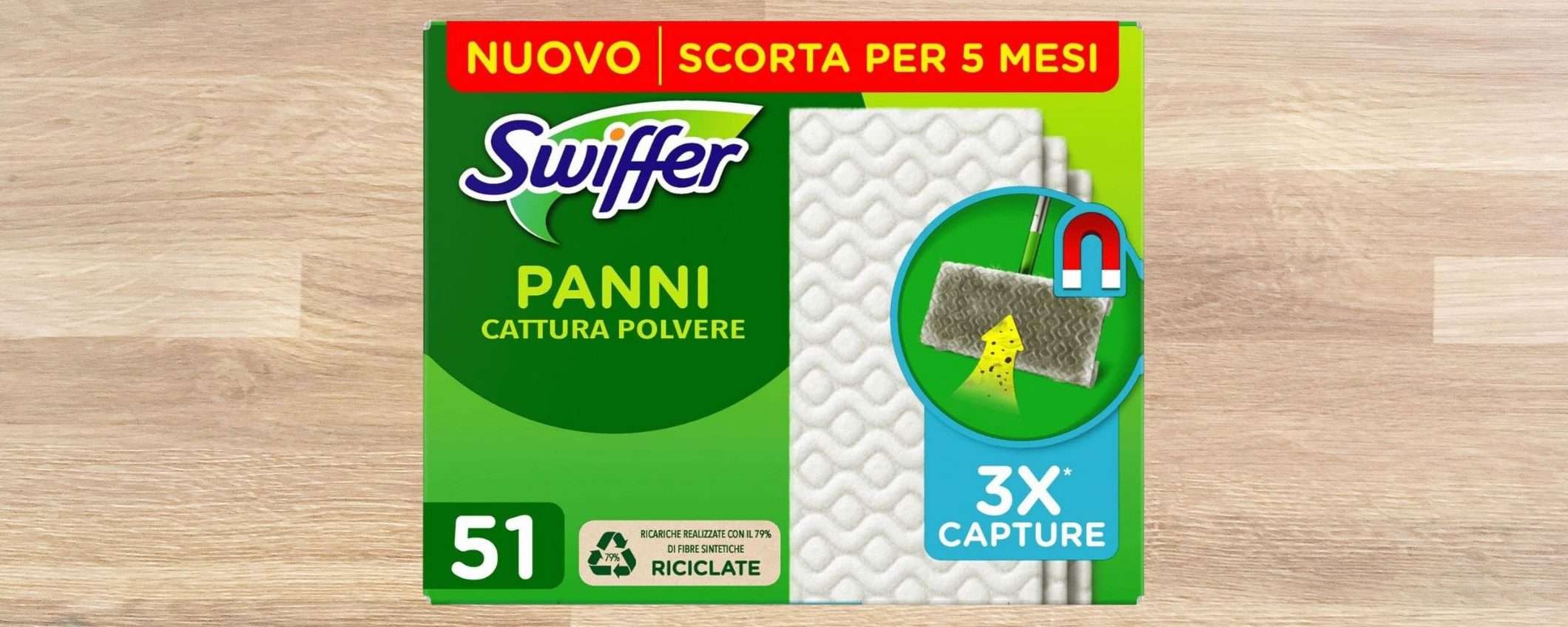 51 PANNI catturapolvere Swiffer a soli 9,99€: SCONTACCIO di Amazon (-41%) 51 PANNI catturapolvere Swiffer a soli 9,99€: SCONTACCIO di Amazon (-41%)