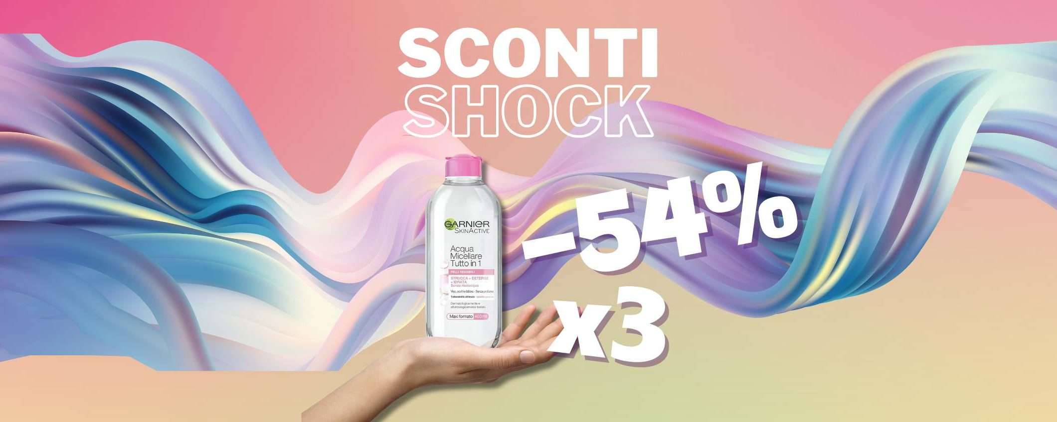 Acqua Micellare Garnier: 3 confezioni in sconto del 54% Acqua Micellare Garnier: 3 confezioni in sconto del 54%