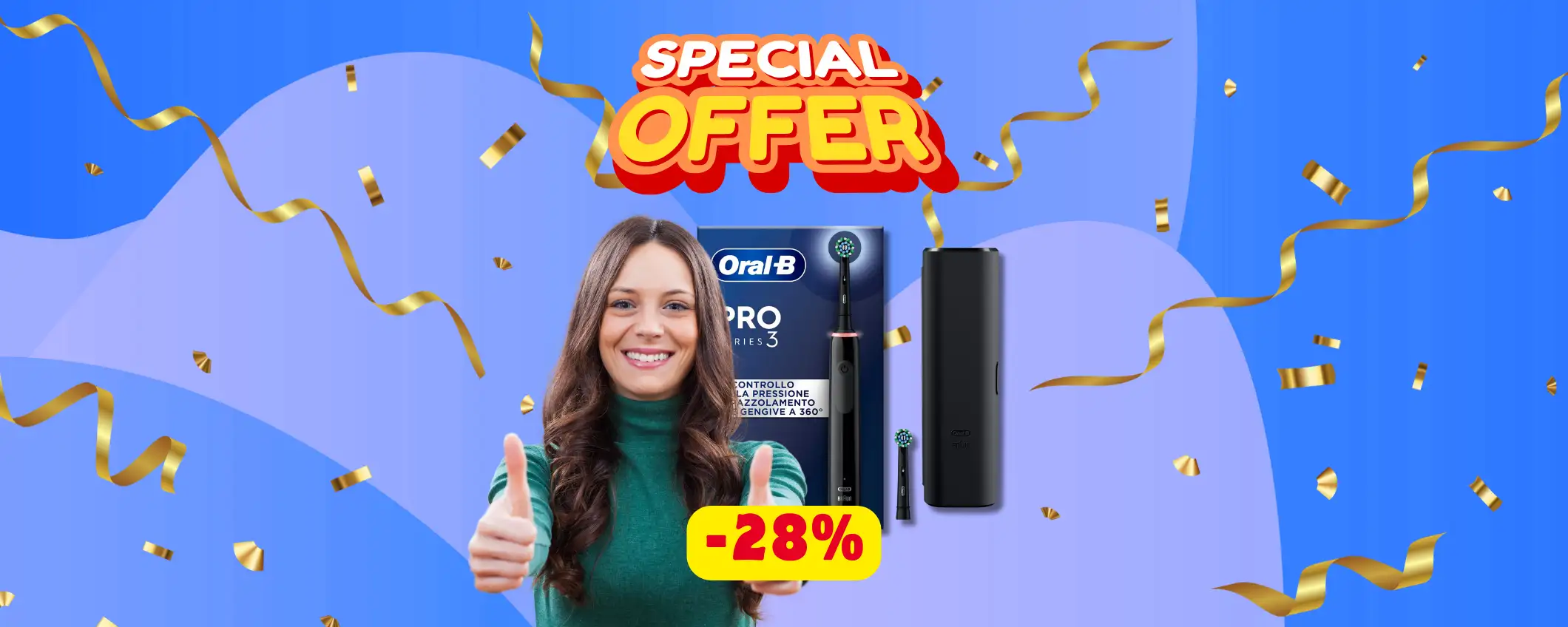 Oral-B Pro 3 in sconto SHOCK: -28% su Amazon! Per pochissimo Oral-B Pro 3 in sconto SHOCK: -28% su Amazon! Per pochissimo