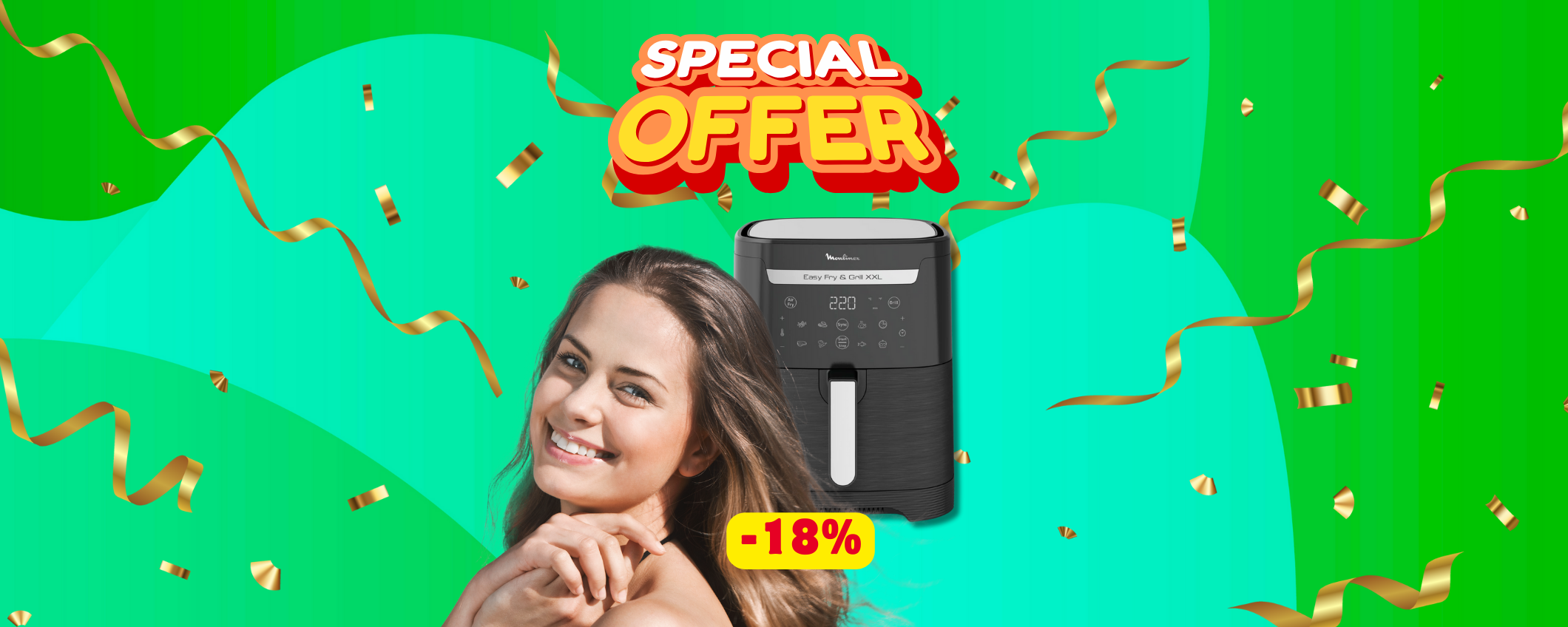Friggitrice ad aria Moulinex Easy Fry & Grill: sconto FOLLE del 18% Friggitrice ad aria Moulinex Easy Fry & Grill: sconto FOLLE del 18%