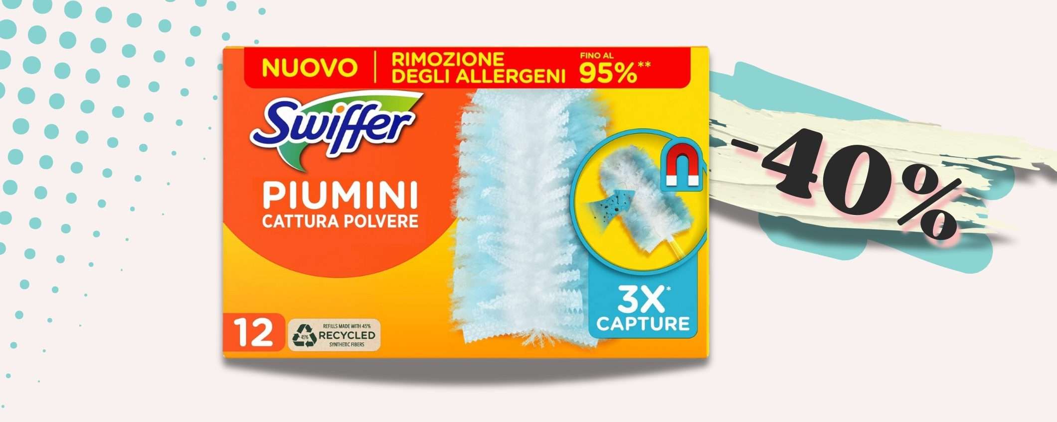 SWIFFER Duster per un addio alla polvere DEFINITIVO: 12pz scontati 40% SWIFFER Duster per un addio alla polvere DEFINITIVO: 12pz scontati 40%