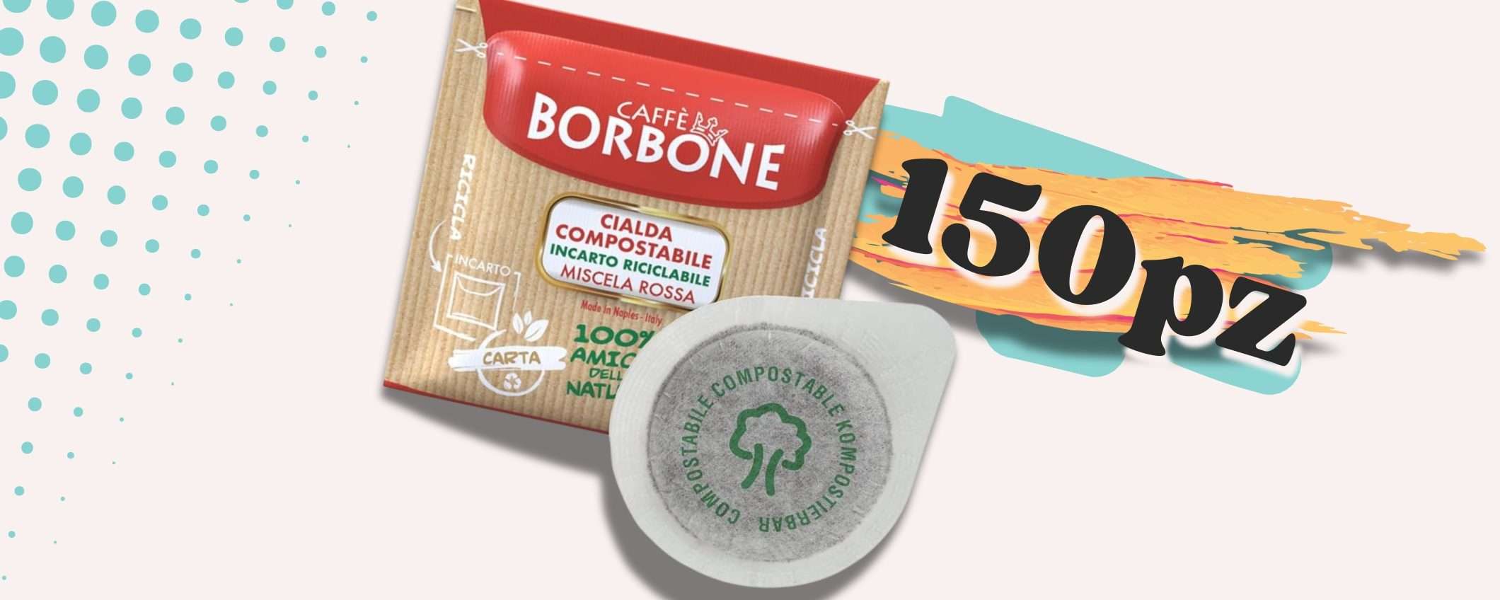 Caffè Borbone sbarca a CASA TUA: 150 cialde miscela rossa a 0,13€ cad