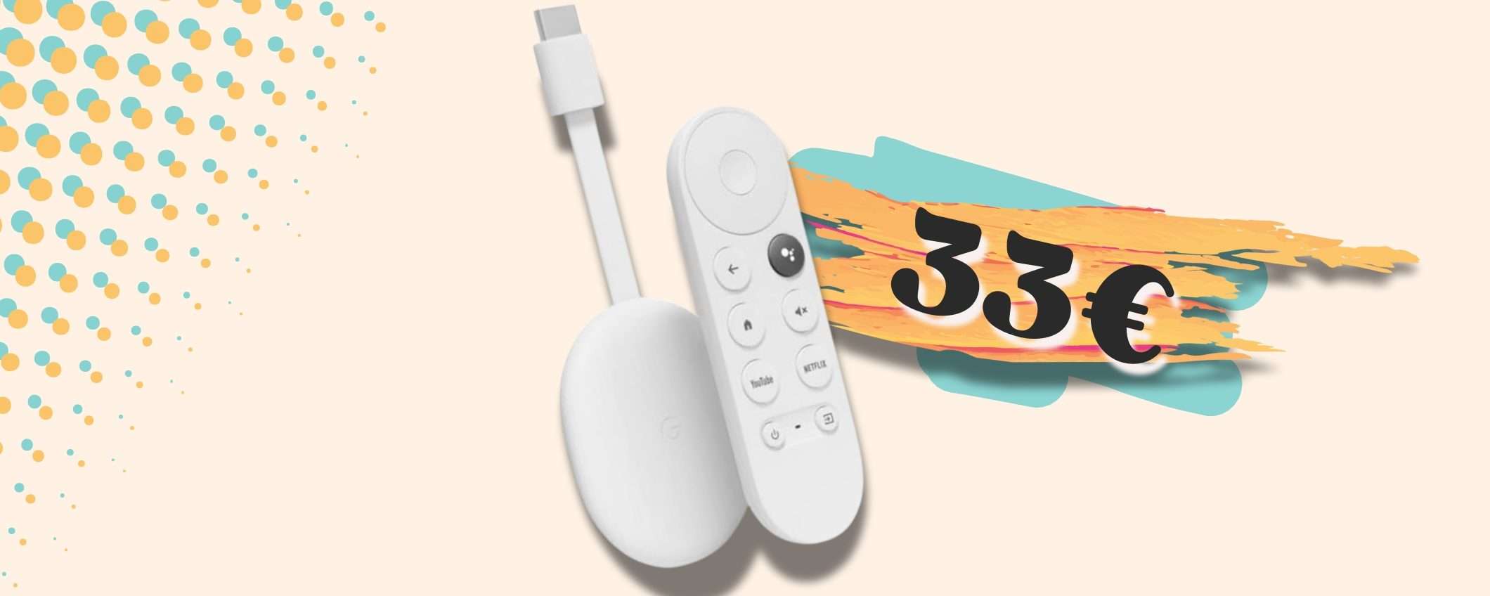 Chromecast con Google TV per avere streaming ILLIMITATO a 33€ Chromecast con Google TV per avere streaming ILLIMITATO a 33€