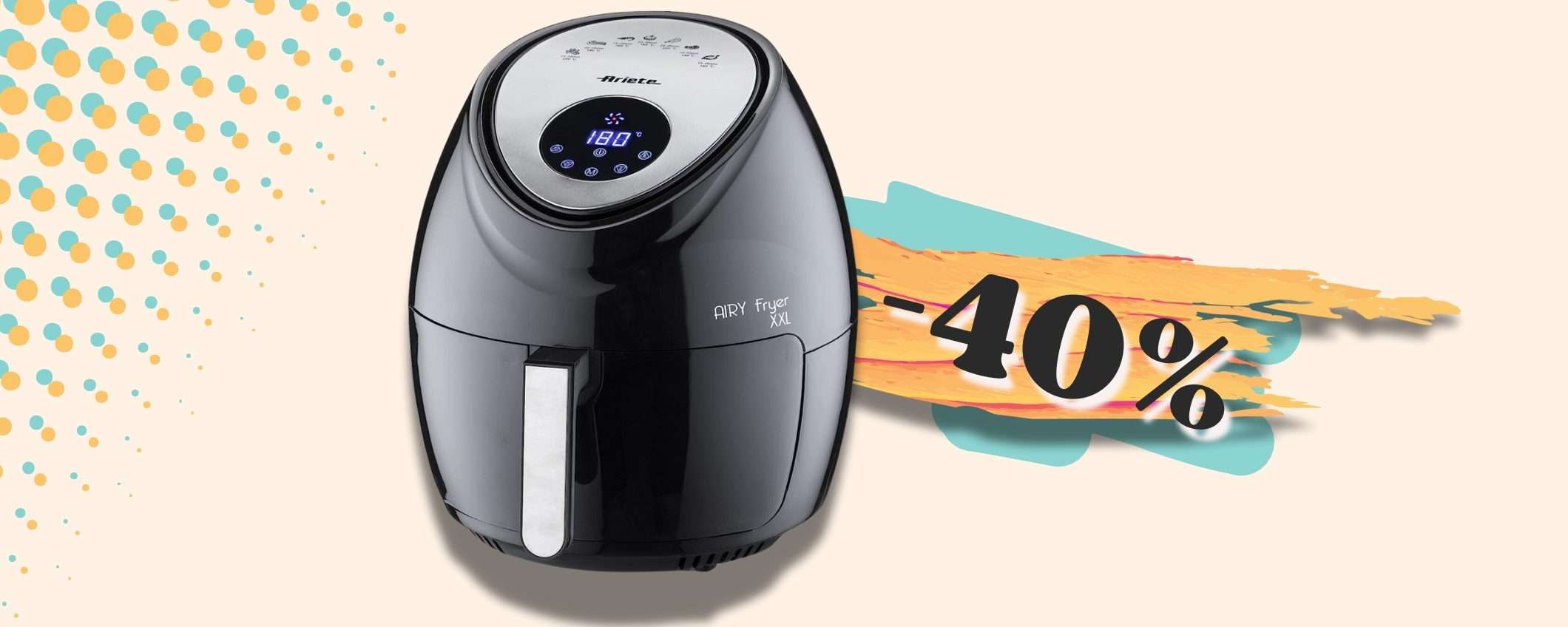 Friggitrice aria 5,5L per cucinare SANO e GUSTOSO, sconto Ariete BOMBA Friggitrice aria 5,5L per cucinare SANO e GUSTOSO, sconto Ariete BOMBA