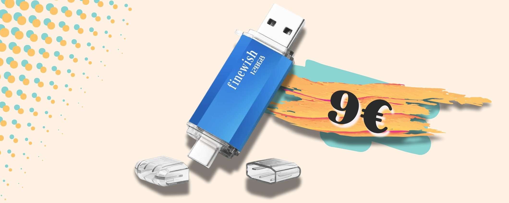 Chiavetta USB 128GB con doppi connettori per NON farne MAI a meno (9€) Chiavetta USB 128GB con doppi connettori per NON farne MAI a meno (9€)