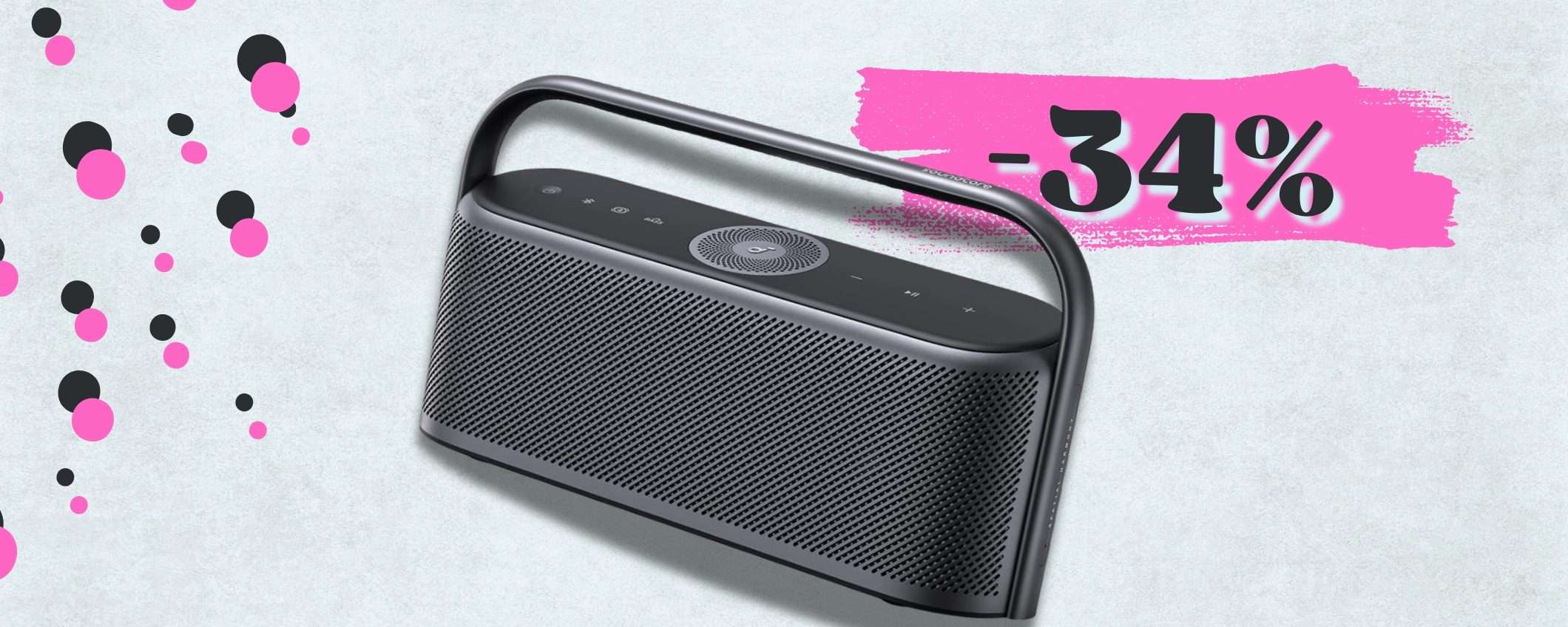 Cassa Bluetooth 50W, 12h di riproduzione e WATERPROOF: geniale (-35%) Cassa Bluetooth 50W, 12h di riproduzione e WATERPROOF: geniale (-35%)