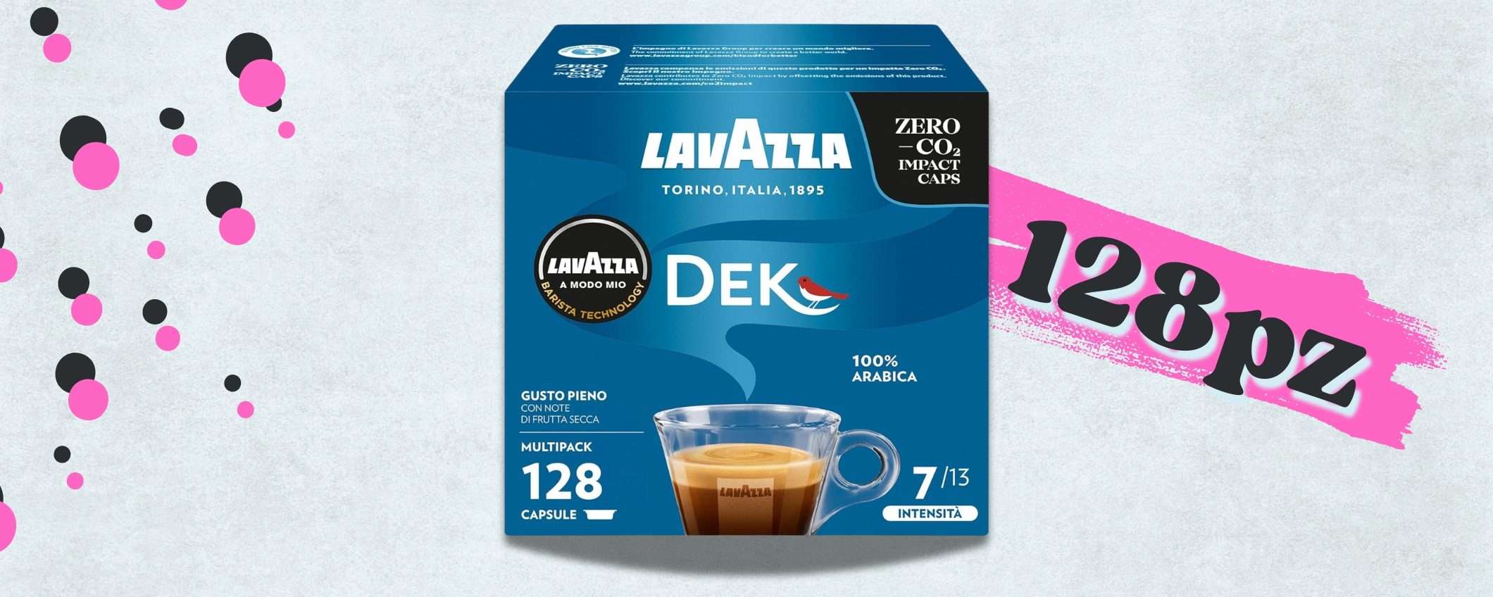 Lavazza A Modo Mio Dek, 128 capsule in confezione RISPARMIO su Amazon