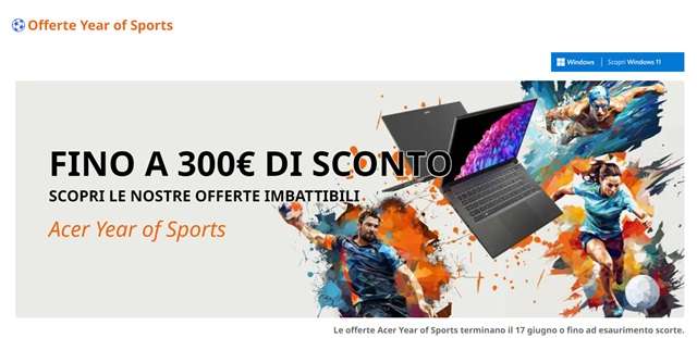 acer year of sports promozione