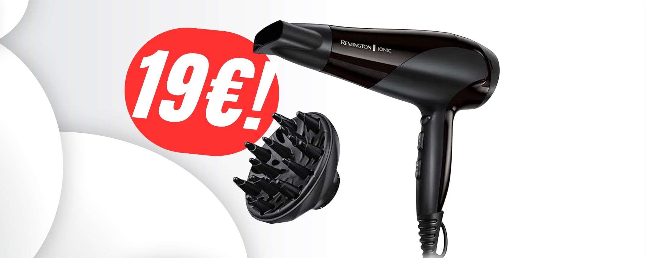 Questo asciugacapelli Remington a 19€ ha la tecnologia IONICA all'interno! Questo asciugacapelli Remington a 19€ ha la tecnologia IONICA all'interno!