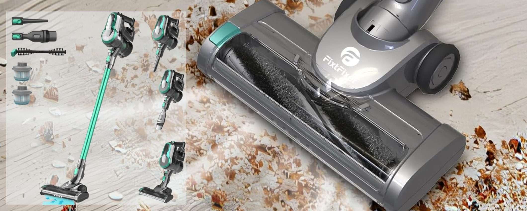 Una POTENZA di aspirapolvere senza fili a 75€ su Amazon: sconto WOW (-50%)