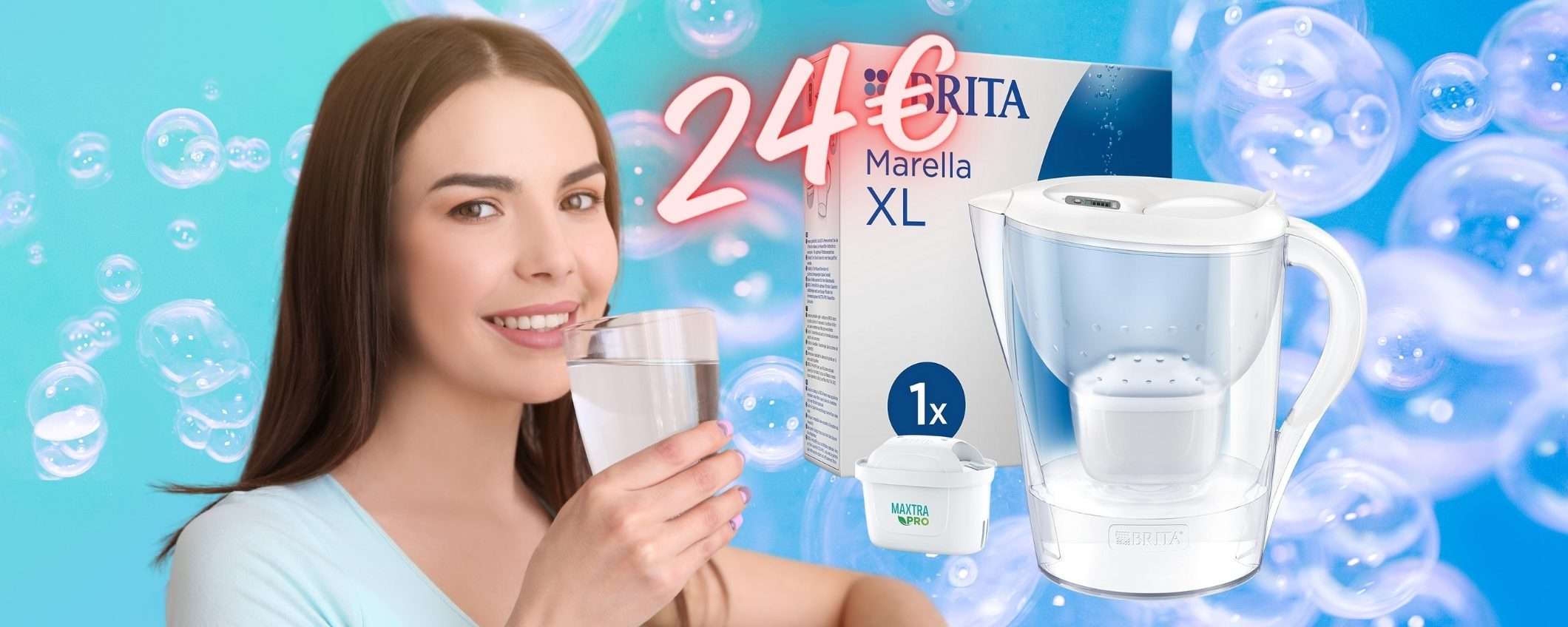 BRITA: caraffa filtrante da 3,5L + filtro per 150L di acqua pulita (24€) BRITA: caraffa filtrante da 3,5L + filtro per 150L di acqua pulita (24€)
