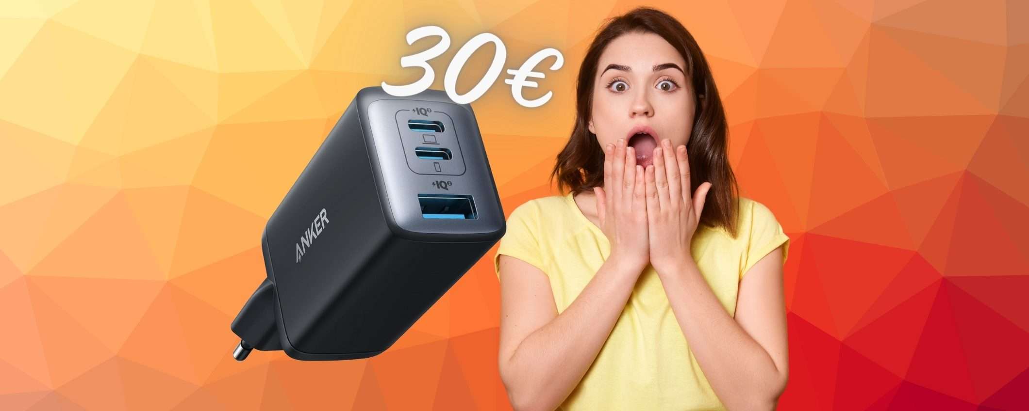Caricatore USB ultra compatto con potenza da 65W a SOLI 30€