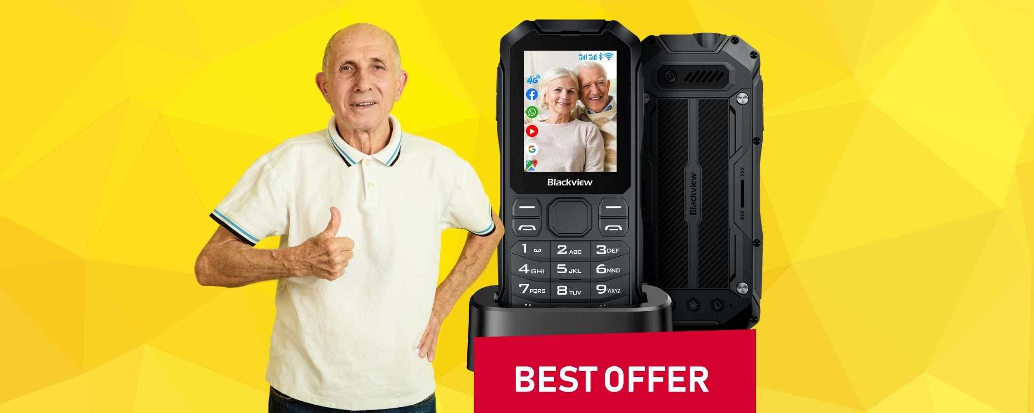 Cellulare per anziani INDISTRUTTIBILE, 4G e Dual Sim, SOLO 59,99€ Cellulare per anziani INDISTRUTTIBILE, 4G e Dual Sim, SOLO 59,99€